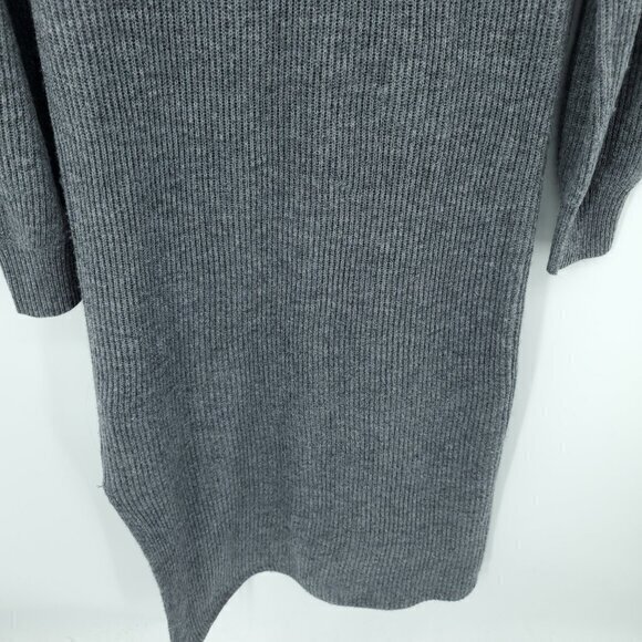 Wyeth Presidio Wool/Cashmere Midi Polo Neck Sweater Dress M Gray - Picture 12 of 16